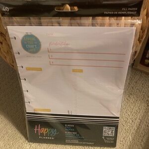Happy Planner Classic Filler Paper - White with Gold and Black Accents